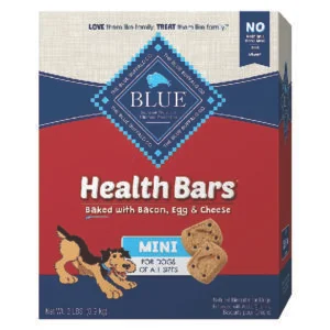 Blue Buffalo Health Bars Mini Natural Crunchy Dog Treats Biscuits, Bacon, Egg & Cheese 32-oz Box