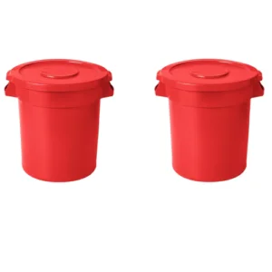 Biohazard Waste bin with Lid – Garbage Can outdoor Heavy duty (Red, 10 Gallon)